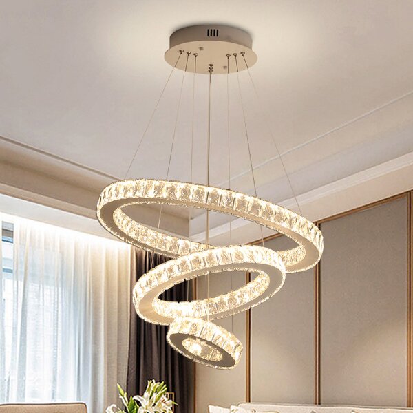 Adjustable Chandelier Manufacturer - OEM Height Adjustable Ring Crystal Linear