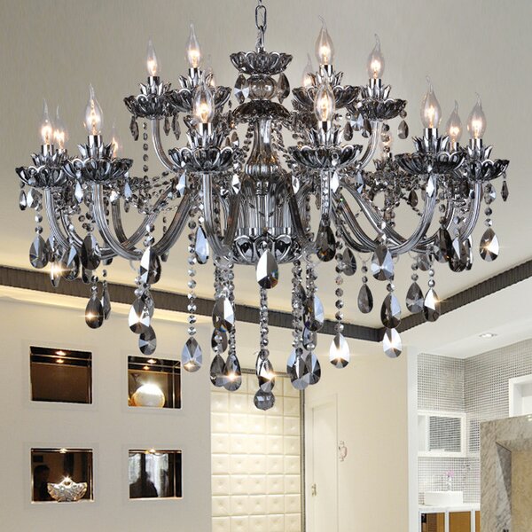 Gray Chandelier Manufacturer - OEM European 24 Bulb Crystal Candle Lighting