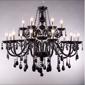 Black Smoke Chandelier Factory - OEM Hotel 4 Tier Glass Nordic Style Lighting