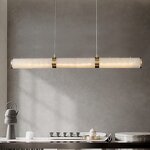 Linear Pendant Light Factory - OEM Nordic Dining Room Brass Alabaster Light