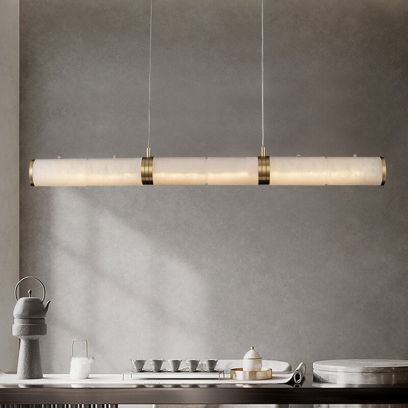 Linear Pendant Light Factory - OEM Nordic Dining Room Brass Alabaster Light