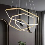 Irregular Pendant Light Factory - OEM New Design Luxury Three Rings LED