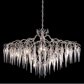 Silver Chandelier Manufacturer - OEM Art Deco Staircase Hotel Raindrop Light