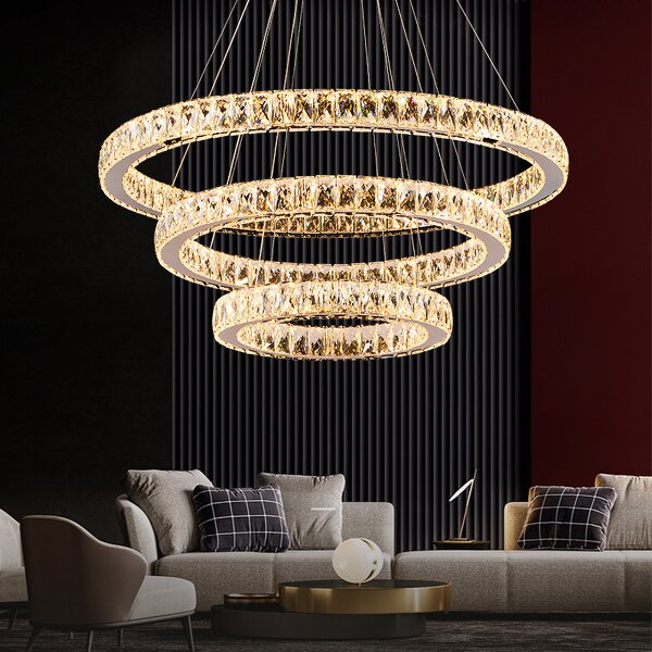 Gold Ring Chandelier Factory - OEM American 60cm Stainless Steel Crystal