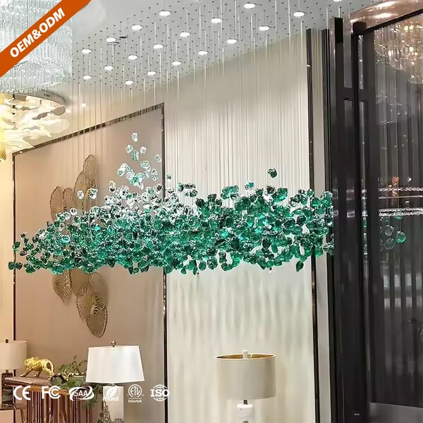 Crystal Chandelier Factory - OEM Custom Color Stones Drop Project Lighting