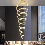 Ring Pendant Light Factory - OEM Villa Long Gold Luxury Rings Chandelier