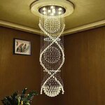 Crystal Beads Chandelier Manufacturer - OEM Hotel Stairs Modern Raindrop Spiral