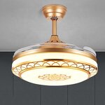 Gold Chandelier Fan Factory - OEM Three Colors Retractable Blade Ceiling
