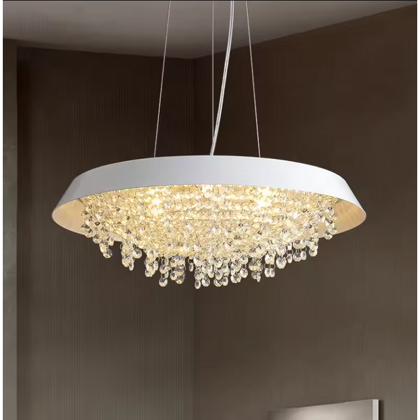 Crystal Raindrop Chandelier Factory - OEM Hotel Luxury Gold Round Modern Lighting