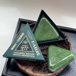 私人标签有机天然草药成分保湿滋养手工固体七绿发皂敏感皮肤
