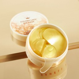 24K黄金抗皱眼膜84g/60pcs含多肽胶原蛋白的保湿紧致面膜，用于眼部细纹护理
