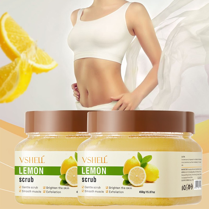 Factory Private Label Exfoliating Brightening Refreshing Natural Lemon Extract for Smooth Radiant and Soft Skin Lemon Body Scrub