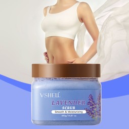 Vshell OEM甘油身体磨砂膏干燥皮肤温和薰衣草香味纯素成分