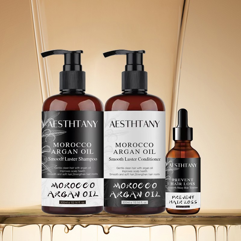 Shampoo Gel Organic Pure Hair Care Products Prevent Hair Loss Moroccan Argan Oil Shampoo and Conditioner Set