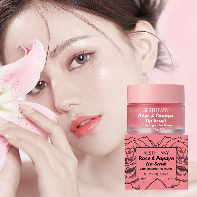 Private Label Lip Care Strawberry 2 in 1 Organic Moisturiizng Exfoliating Sugar Lip Lightening Scrub