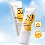 面向面部和身体的防水轻量保湿防晒霜，具有广谱防晒SPF50