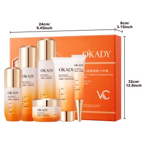 Enhances Radiance Reduces Dullness Nourishes Skin Brightening Hydrating Revitalizing Five-Type Vitamin C Skincare Set Six Pieces
