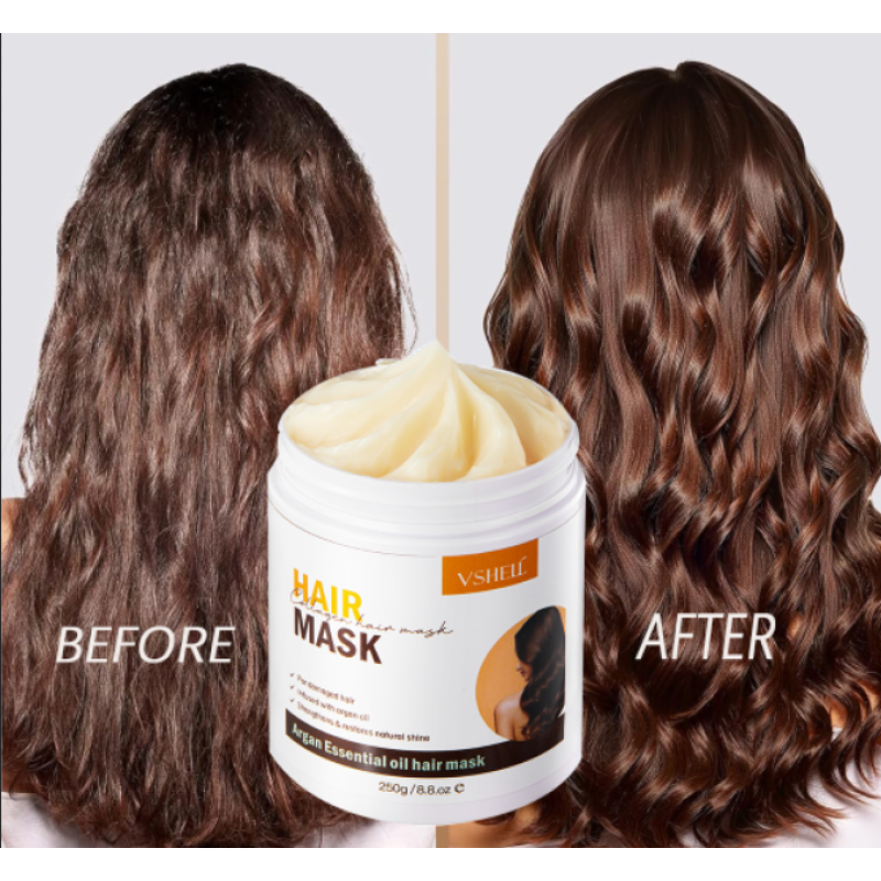 Factory OEM ODM Vshell Moroccan Oil 250ml for Nourishing Natural Volume Smooth Shiny Hair Scalp Usage Hair Mask