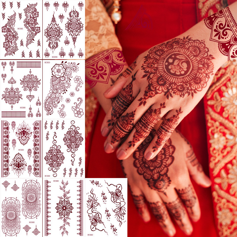 Henna Sticker Factory - Custom Red Maroon Sexy Finger Temporary Tattoo