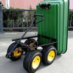 Garden Dump Cart Factory - OEM China OEM Green 4 Wheels Wagon Trailer