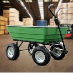 Garden Dump Cart Factory - OEM China OEM Green 4 Wheels Wagon Trailer