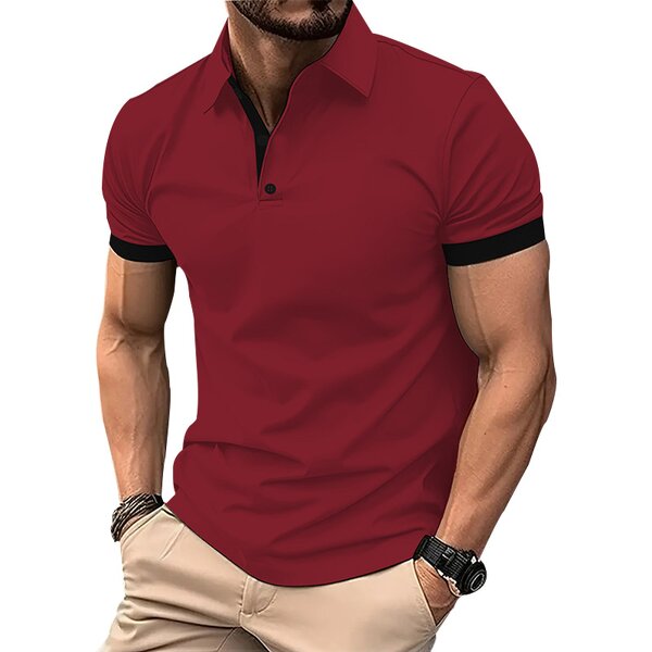Polo Shirt Factory - Wholesale Men's Casual Solid Color Button Neck