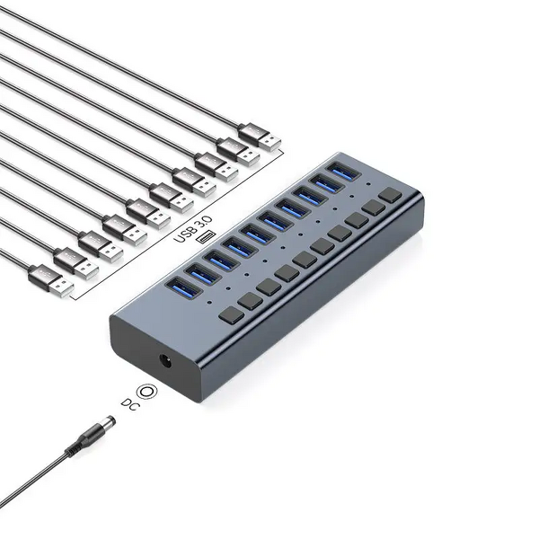 USB Hub Factory - OEM High Speed 7 Ports 3.0 36W Power Adapter Switch