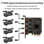Streaming Capture Card Factory - OEM Pcie 4u SDK Vmix 4 Channels Radio