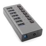 USB Hub Manufacturer - OEM 7 Ports 3.0 5Gbps Extension Docking LED
