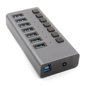 USB Hub Manufacturer - OEM 3.0 5Gbps 7 Ports 12v Charging with Switch
