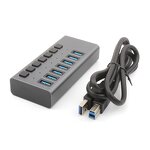 USB Hub Manufacturer - OEM 3.0 5Gbps 7 Ports 12v Charging with Switch