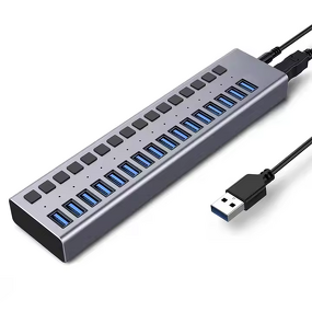USB Hub Manufacturer - OEM 3.0 5Gbps 16 Port 12v Charging with Switch