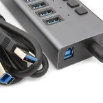 USB Hub Manufacturer - OEM 7 Ports 3.0 5Gbps Extension Docking LED