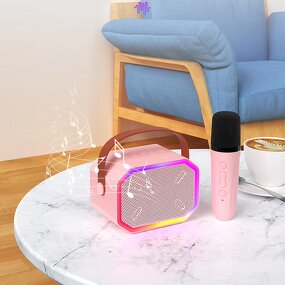 Portable Karaoke Speaker Factory - Best Gift LED Mini with 2 Wireless Mics
