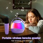 USB BT Karaoke Speaker Factory - New P9 Dual Microphones RGB LED Mini