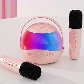 USB BT Karaoke Speaker Factory - New P9 Dual Microphones RGB LED Mini