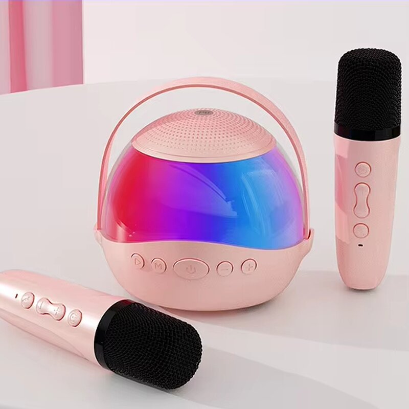 USB BT Karaoke Speaker Factory - New P9 Dual Microphones RGB LED Mini