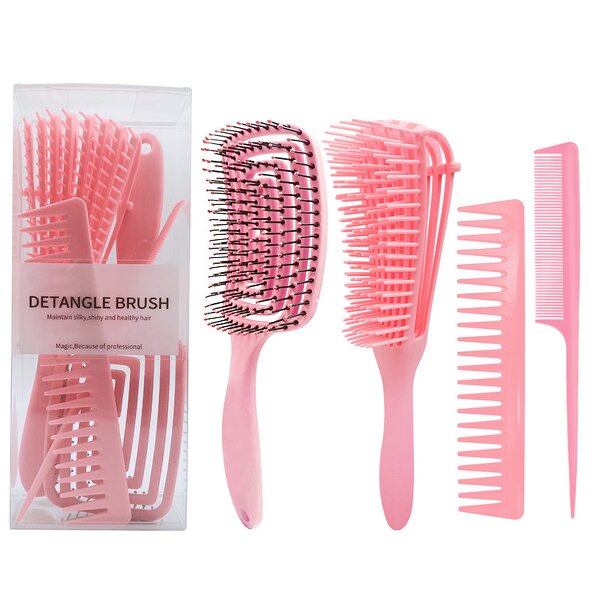 Plastic Comb Set Manufacturer - OEM 4pcs Barber Accessories Massage Comb