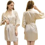 Satin Bathrobe Manufacturer - OEM High Quality Kimono Hairdressing Cape