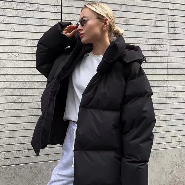 Winter Jacket Manufacturer - OEM Customized Women Loose Hoodie Padded