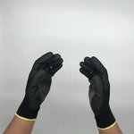 Safety Gloves Manufacturer - OEM Black Nylon PU Coated Dust-Free Non-Slip
