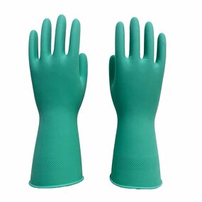 Nitrile Rubber Gloves Factory - OEM High Quality 15mil Green Cotton Flock Lined