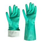 Nitrile Safety Gloves Manufacturer - OEM Custom Logo Green Acid Alkali Oil Resistant