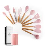 Silicone Kitchenware Set Manufacturer - OEM 12-Piece Multifunctional Wooden Handle