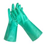 Nitrile Safety Gloves Manufacturer - OEM Custom Logo Green Acid Alkali Oil Resistant