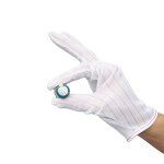 ESD Gloves Factory - OEM/ODM Lint Free Cleanroom White Anti-static Polyester Stripe