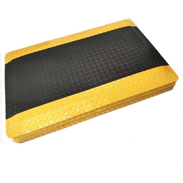 ESD Rubber Floor Mat Factory - Black and Yellow Anti-Fatigue for Industrial Workshop