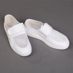 ESD Working Shoes Factory - White PVC Cleanroom Antistatic Mesh with PU Conductive Insole