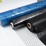 Anti Static PVC Curtain Factory - Transparent Carbon Printed Grid Film Roll