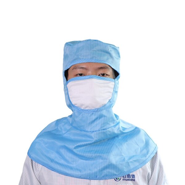 ESD Shawl Hat Factory - Blue Dust Free Anti-static Cap for Cleanroom Work Wear